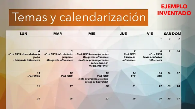 temas y calendarización